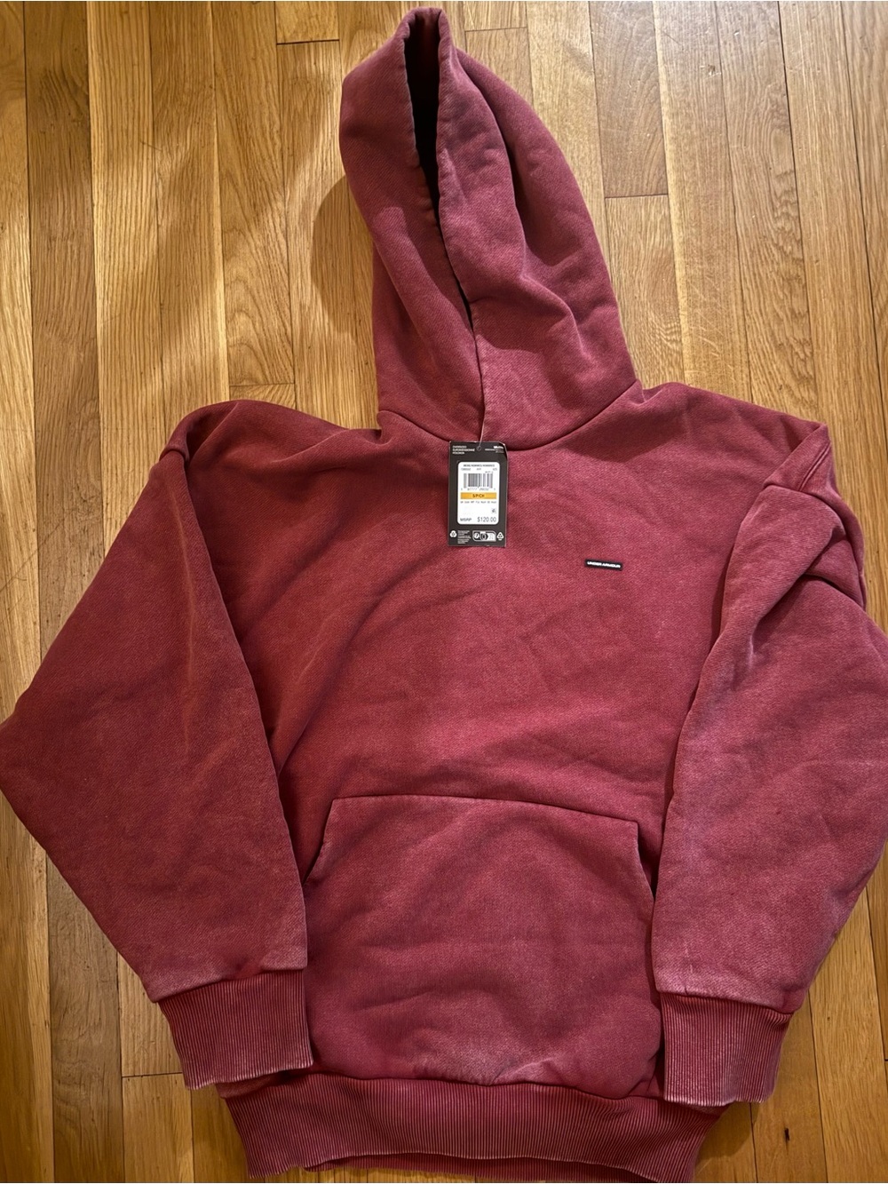 Under Armour Maroon and Black Pullover Hoodie
